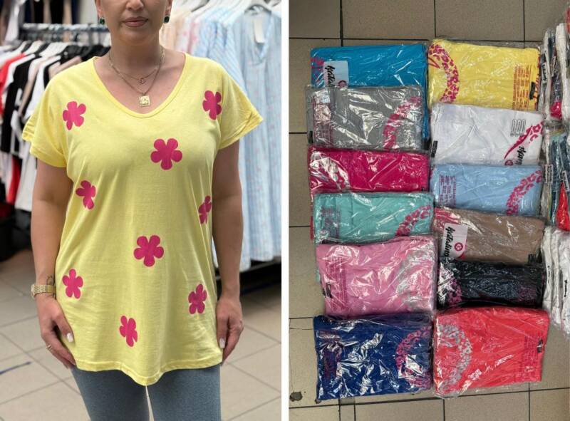 Bluzka damska ( Turecki produkt) Roz Standard , Mix Kolor .Paczka 12 szt